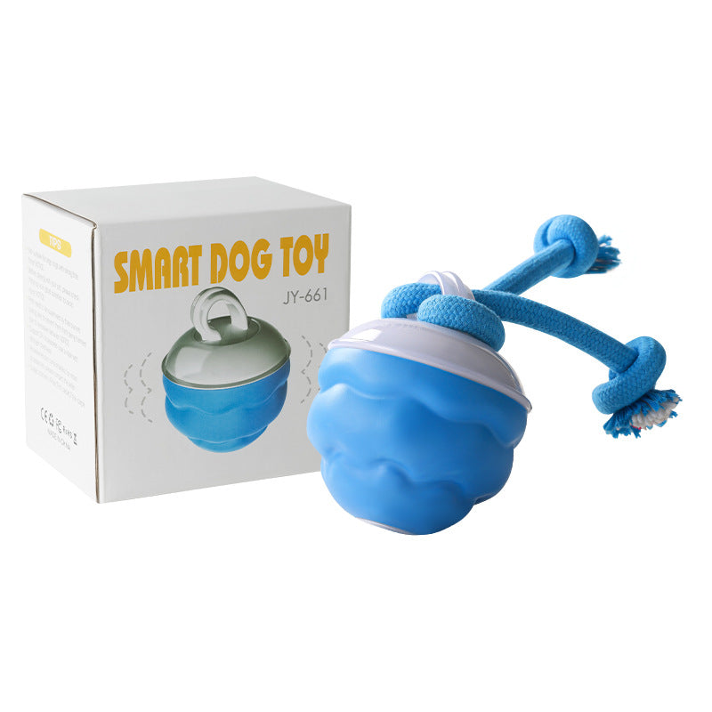 2025 Smart Rolling Balls for Dogs Electric Moving Chew Ball Interactive Squeaky Dog Toy Ball with Rope