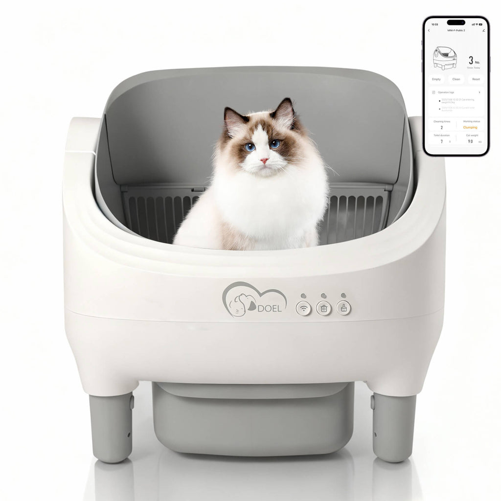 Smart App Control Open-top Automatic cat Litter Box Basin with Dual Safety Sensors Self Cleaning