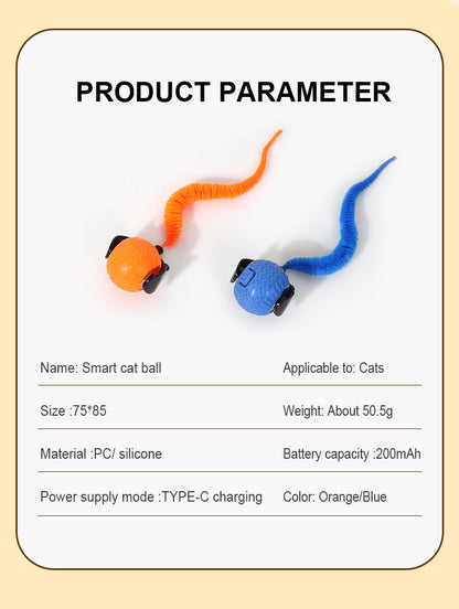 USB Charger Electric Silicone Cat Toys Rolling Ball With Plush