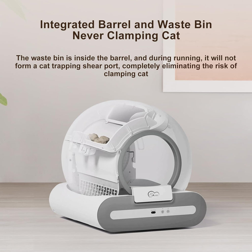 T1+ Automatic Self-Cleaning Cat Litter Box Auto Smart Litter Machine Odor Filter and safety sensors.