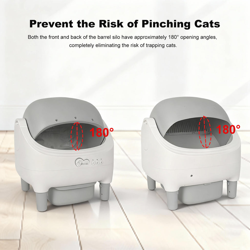 Smart App Control Open-top Automatic cat Litter Box Basin with Dual Safety Sensors Self Cleaning
