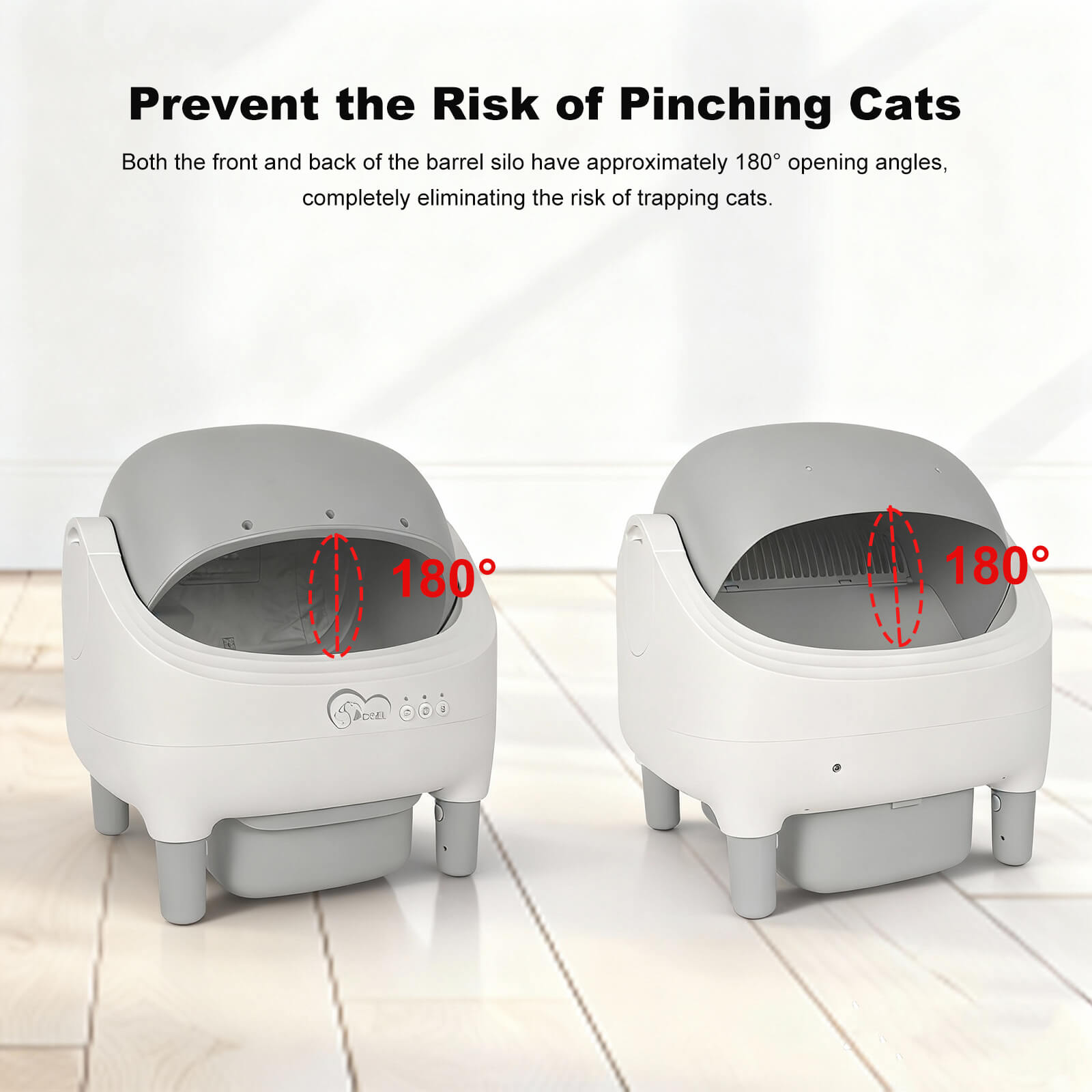 Smart App Control Open-top Automatic cat Litter Box Basin with Dual Safety Sensors Self Cleaning