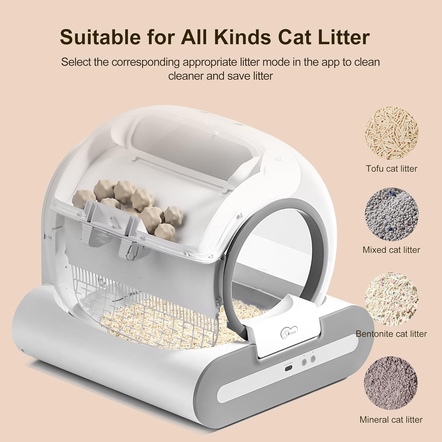 T1+ Automatic Self-Cleaning Cat Litter Box Auto Smart Litter Machine Odor Filter and safety sensors.