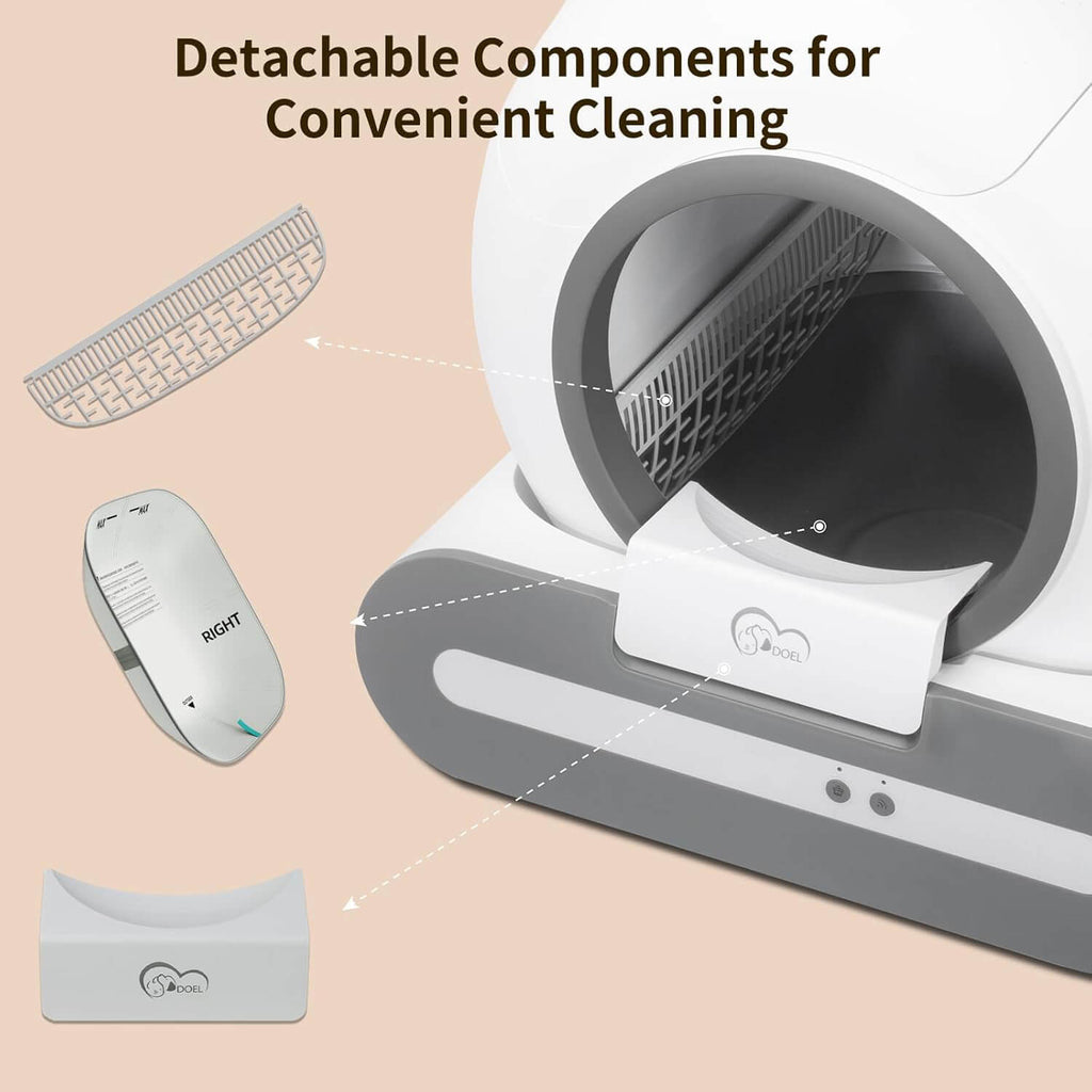 T1+ Automatic Self-Cleaning Cat Litter Box Auto Smart Litter Machine Odor Filter and safety sensors.