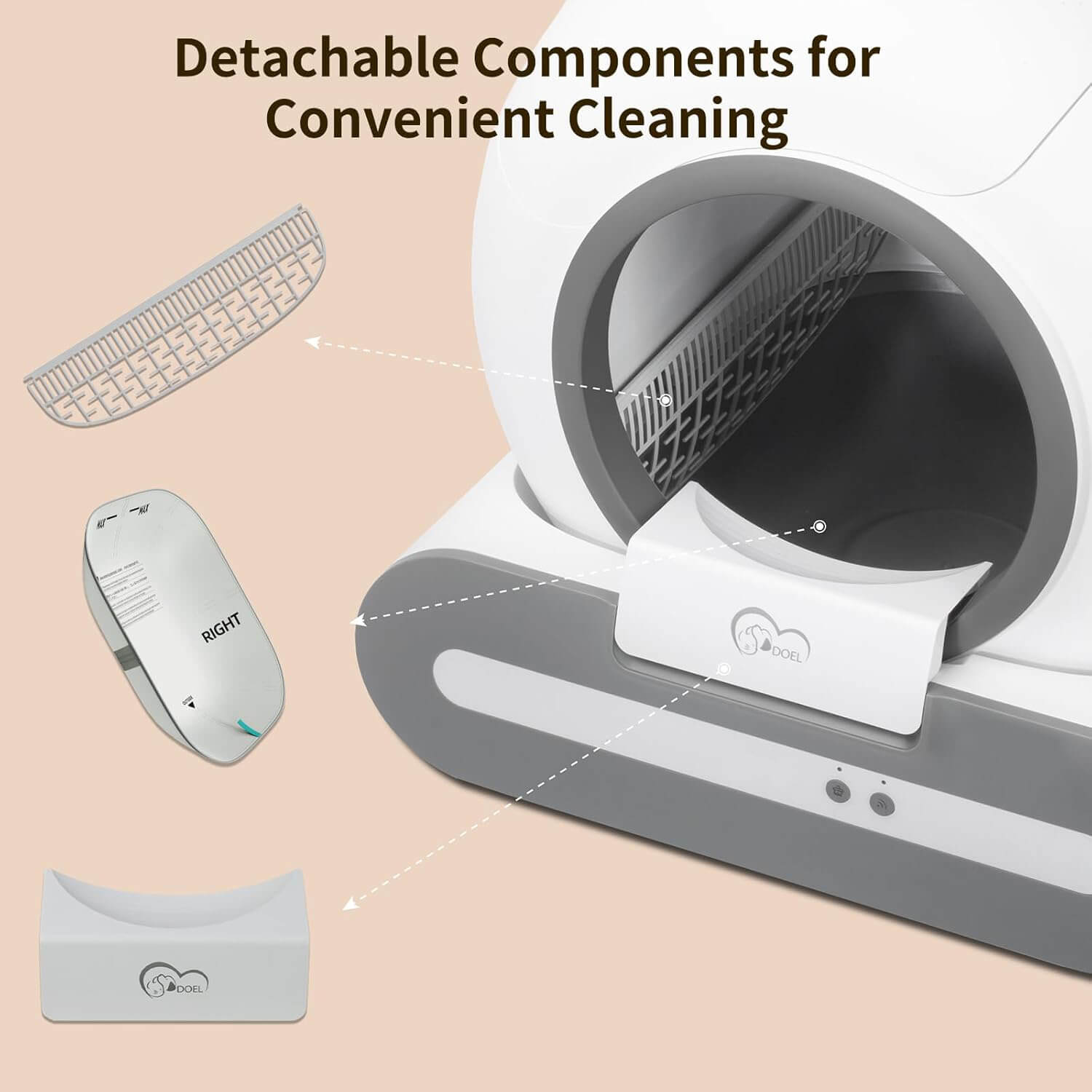 T1+ Automatic Self-Cleaning Cat Litter Box Auto Smart Litter Machine Odor Filter and safety sensors.