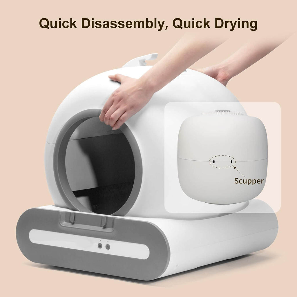 T1+ Automatic Self-Cleaning Cat Litter Box Auto Smart Litter Machine Odor Filter and safety sensors.