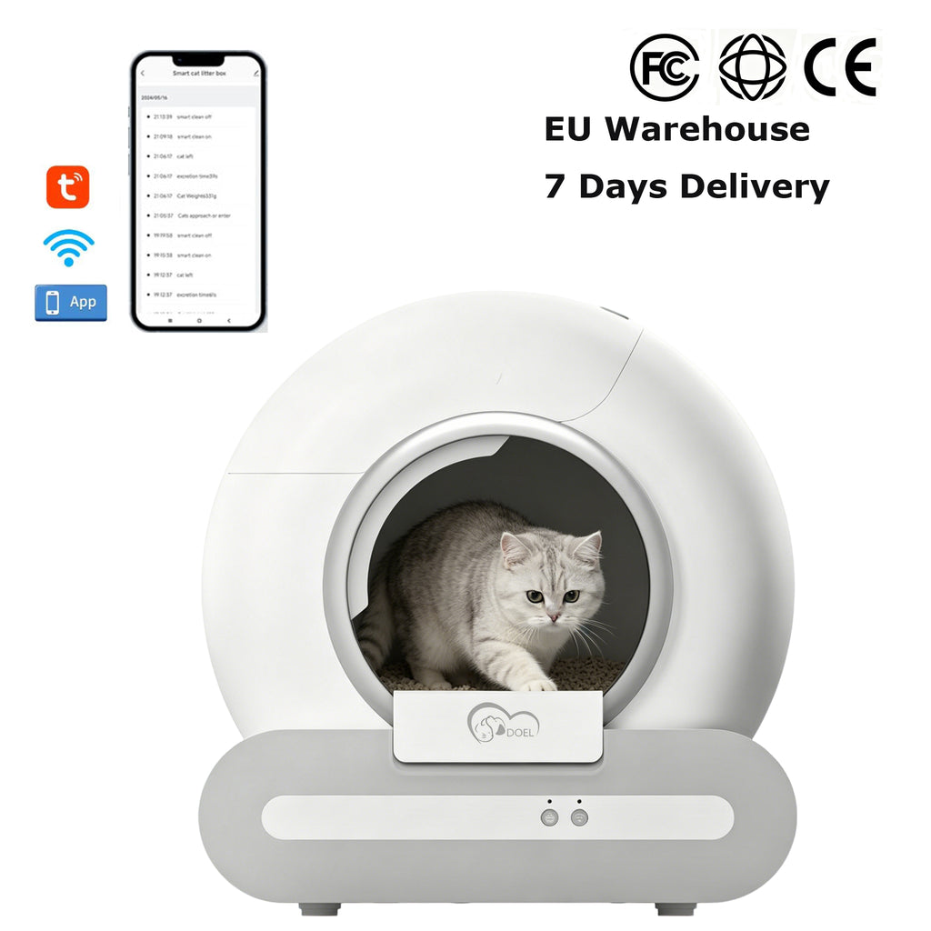 T1+ Automatic Self-Cleaning Cat Litter Box Auto Smart Litter Machine Odor Filter and safety sensors.